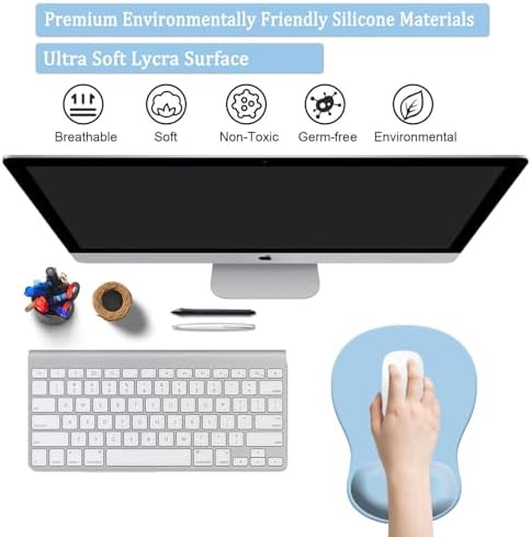 Mouse Pad, Mouse Pad with Wrist Support (Light Blue)