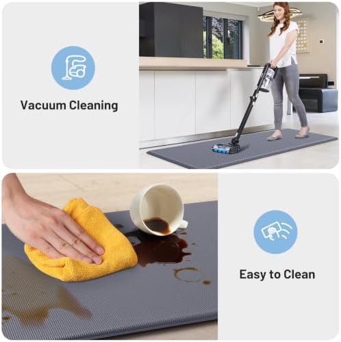 StepLively Kitchen Mat for Floor 2 PCS, Anti Fatigue Rugs, Grey
