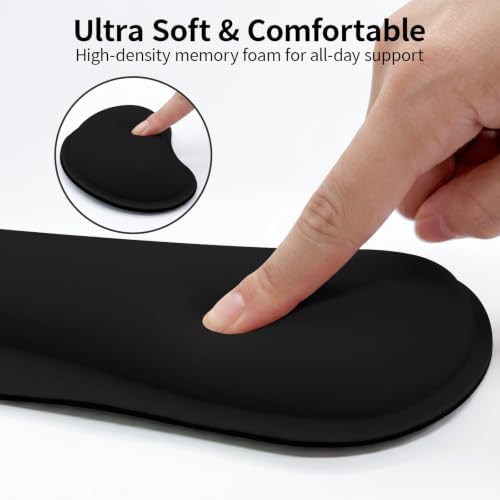 Bloss 2 Black Wrist Rest for Mouse & Keyboard, Ergonomic Wrist Support