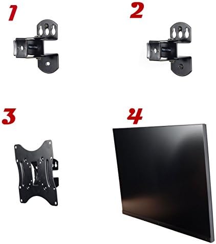 VideoSecu TV Wall Mount Bracket Compatible with VESA 200/200x100/100x100 LCD LED TV Monitor Flat Panel Display Loading Capacity to 66 lbs ML421B 1H5 (Pack of 2)