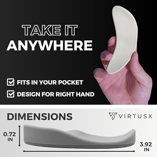 Virtusx Ergonomic Wrist Rest for Mouse, Right-Handed Gliding and Sliding Palm Wrist Support Pad, Carpal Tunnel and Pain Relief, Desk Accessories for Office Work, Gaming, Coding