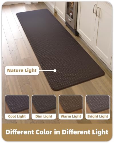 Color&Geometry Antifatigue Kitchen Mat for Floor 20x39-3/4 in Thick, Brown