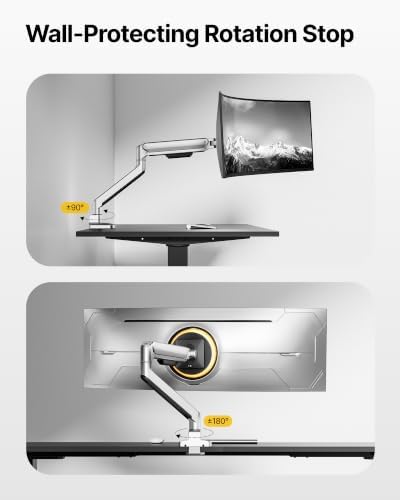 monTEK Deluxe Monitor Arm for 17-49" Screens Holds 44Lbs