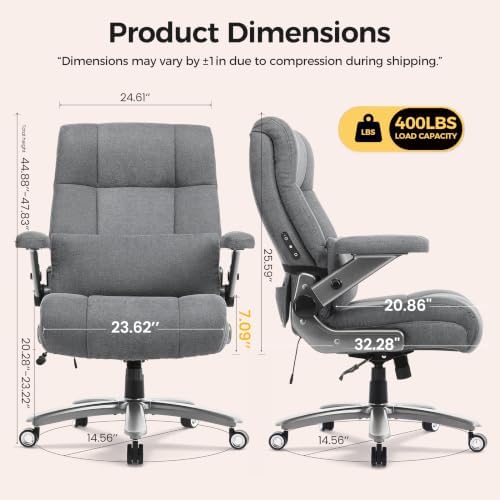 Big and Tall Office Chair with Massage and Heat