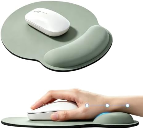 Ergonomic Mouse Pad with Wrist Rest, Lycra Surface, Green