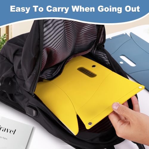Portable Airplane Foot Rest, Foldable Foot Rest for Air Travel and Under Desk, Versatile Footrest and Stool for Long Flight, Home and Office(Blue) (Yellow)