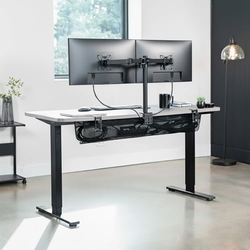 VIVO Black Clamp-on 44 in Mesh Net Cable Management Holder, DESK-AC44MH