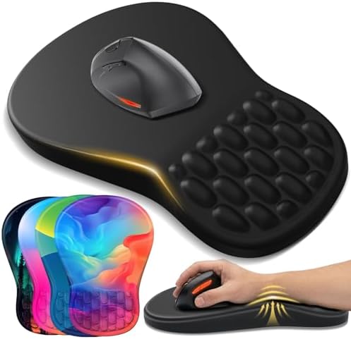 YIWEI Ergonomic Mouse Pad with Wrist Rest for Carpal Tunnel Pain Relief