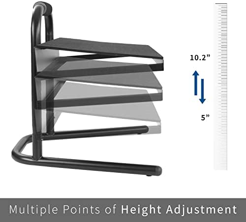 VIVO Ergonomic Height Adjustable Foot Rest Relief Platform, Elevated Stool for Comfortable Sit to Stand Workstation, Non-Slip Surface, Portable, Home Office Classroom Use, Black, STAND-FT01