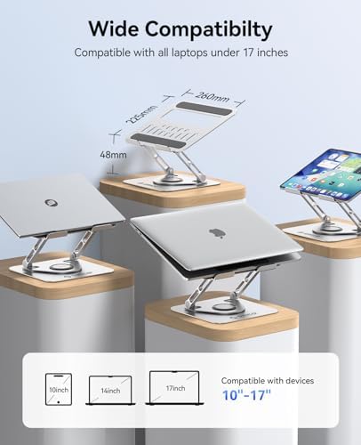 ORICO Adjustable Laptop Stand for Desk, 360° Rotating Base, ST12-Silver