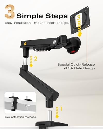 NB SmooVex™ Monitor Mount, Monitor Stand fits up to 32 Inch, Mechanical Spring Mount, VESA 75/100 mm, Model-A5(Black)