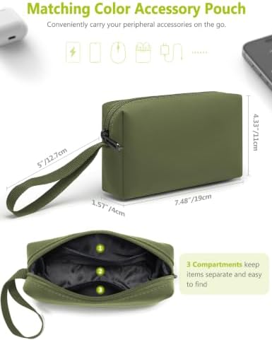 HYZUO 15-16 Inch Laptop Sleeve Case Bag with Stand, Olive Green
