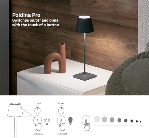 Zafferano, Poldina Pro, Rechargeable Cordless Lamp, Pink