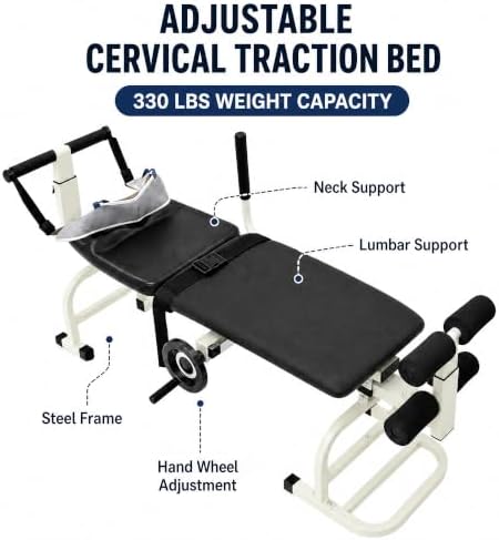 Cervical Traction Device Spine Stretching Bed 330 lbs Adjustable Home