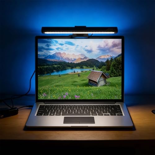 Low Glare Asymmetrical LED Desk Lamp with Flexible Clamp Design 36cm Light for Screen Top Mount and Eye Computer Screen Light