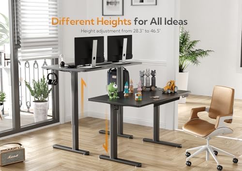 Claiks Electric Standing Desk with Drawer 40 Inch Black