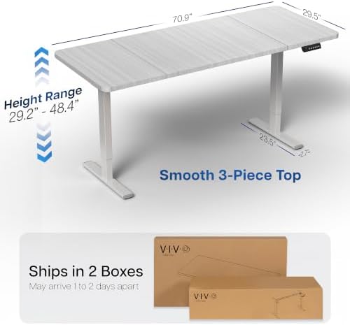 VIVO Dark Gray 71 x 30 in Standing Desk, DESK-KIT-1G7G
