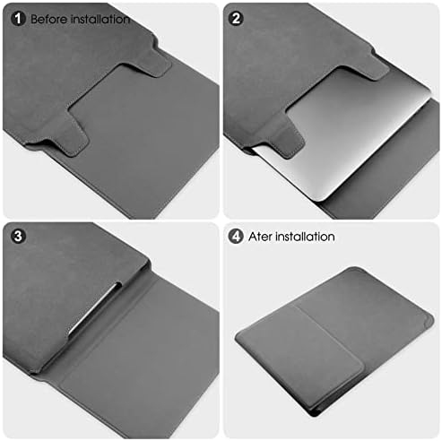 HoYiXi 15 16 Inch Laptop Sleeve Case Leather Bag for MacBook Pro 16 2021 & 2019/ASUS Vivobook 15/Huawei MateBook D15/HP 15.6" PC/MacBook Pro 15/Surface Laptop 3/Dell Inspiron 15/IdeaPad, Gray