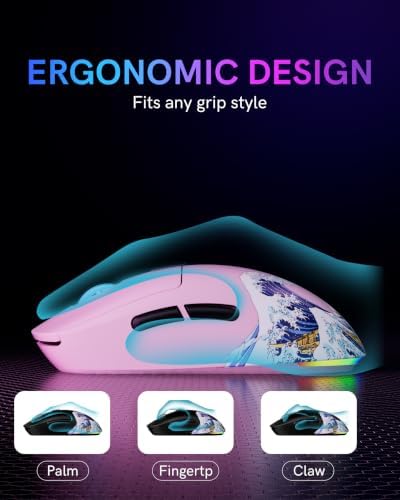 G57 Wireless Gaming Mouse, 8000 DPI, Pink
