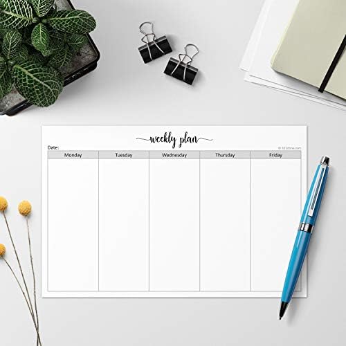 321Done Weekly Planner Notepad, Half Letter 5.5x8.5, 50 Sheets, Mon to Fri