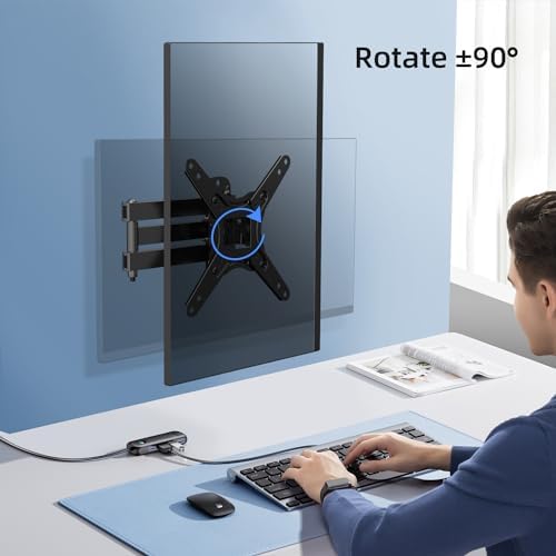 Suptek Full Motion TV Monitor Wall Mount for Most 13-43 Inch LED LCD Flat Curved Screen TVs & Monitors, Articulating Arms Swivel Tilt Extension Rotation, Max VESA 200x200mm up to 44lbs, MA1345