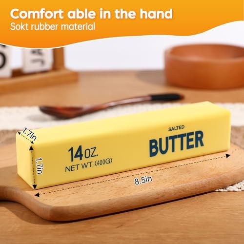 Big Butter Squishy,Giant Squishies Butter 14 OZ,Jumbo Slow Rising Squeeze Toys,Large Soft PU Foam Fidget Toys for Anxiety & Sensory Stress Relief 8.7*1.8*1.8 Inch (Big-Yllow Butter 1Pack)