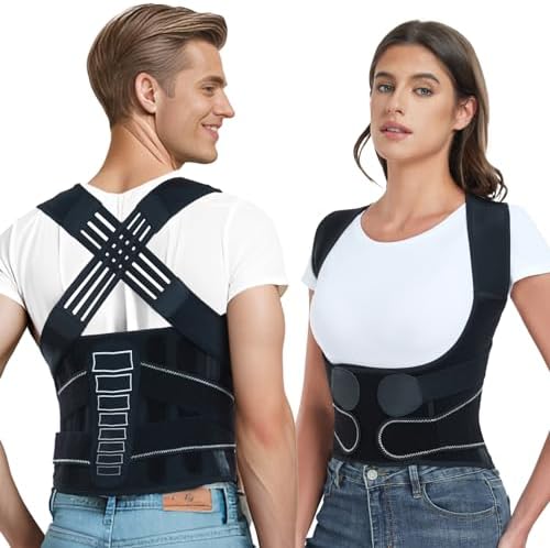 Back Brace Posture Corrector for Women and Men with Spine Vertical Alignment System, Lower Back Pain Relief, Back Straighter Instant Posture Corrector - Scoliosis (Black, Small (Waist 24"-32"))