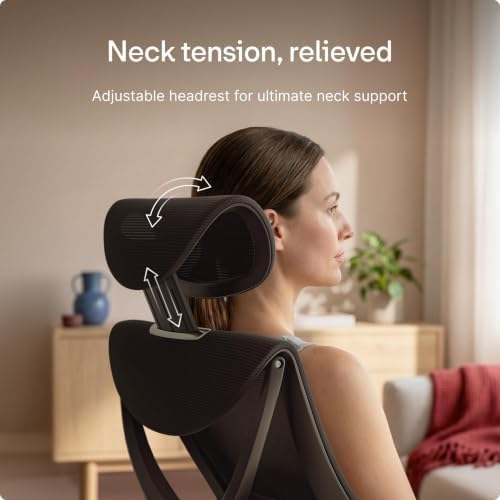 Desktronic Ergonomic Office Chair — Adjustable Desk Chair with Lumbar Support, Wide Seat, Headrest, 9 Adjustable Settings, Breathable Mesh Back, Comfortable Home Office Chair for Long Hours