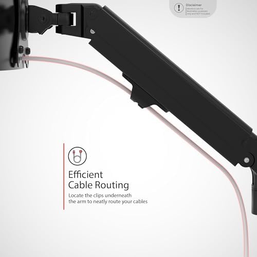 Single Monitor Premium Wall Mount for 17" - 27" Computer Screens - Flexible tilt 75x75-100x100 VESA Monitor Arm - Holds Monitors Up to 15.4Lbs - (ADD-AVWMB)