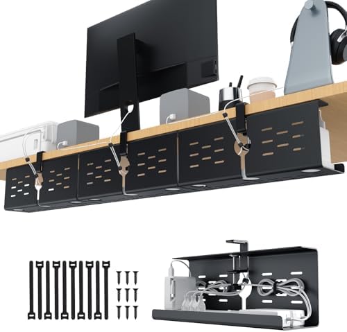 KEEGH 16 in Under Desk Cable Management Tray, Capacity Cable Tary, 3 Pack