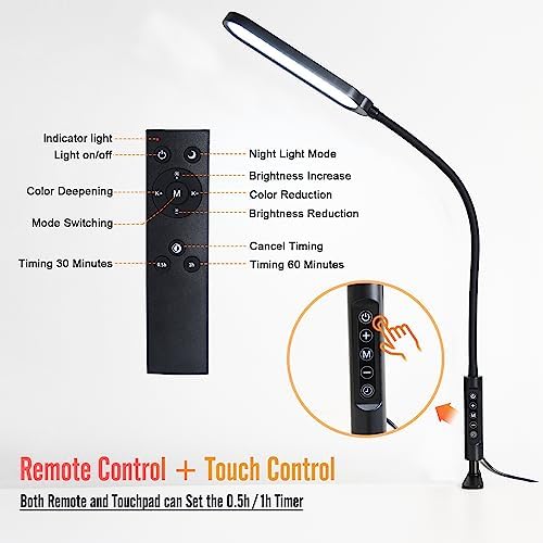 18W 3000LM LED Clamp Desk Lamp, Dimmable