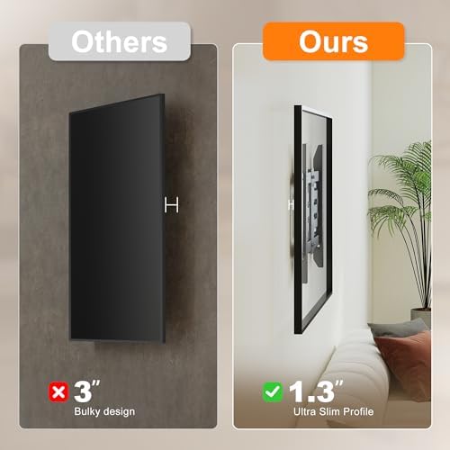 XINLEI 1.3" Ultra Slim Full Motion TV Wall Mount for 37"-90" Flat/Curved TV