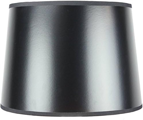 12x14x10 Black Parchment Gold-Lined Drum Lampshade with Brass Spider fitter - Perfect for table and Desk lamps - Medium, Black