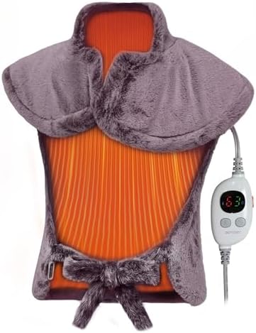 GOTCOZY Heating Pad 26"x35" for Back Pain Relief & Cramps(Wine Red)