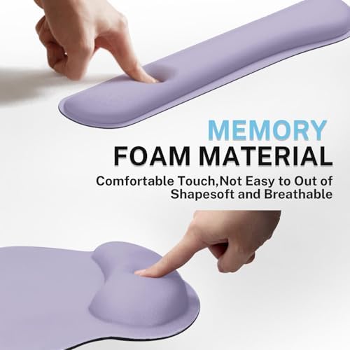 Britimes Ergonomic Mouse Pad Set with Wrist Rest, Purple