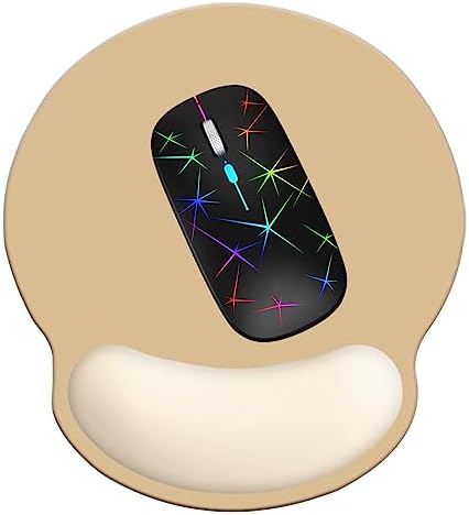 Wrist Rest Support Mouse Pad,Ergonomic Memory Foam Mouse Mat 9x10in Non-Slip Rubber Base Pain Relief Mousepad for Computer, Laptop(Beige Foam)