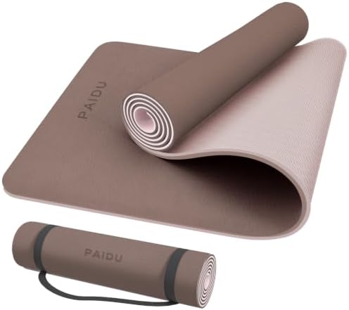 PAIDU POE Yoga Mat （10mm）Extra Thick Fitness Mat 72"x24" with Carry Strap