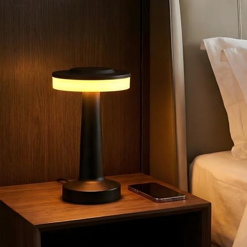 Riakrum 8 Pcs LED Cordless Table Lamp Bulk Rechargeable,Black