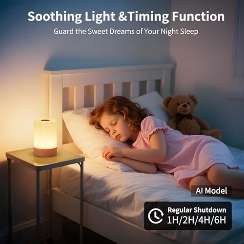 Night Light, Touch Bedside Table Lamp, Remote Control Dimmable Desk Lamp with RGB Color Changing, Portable Table Bedside Lamps for Bedroom, Living Room