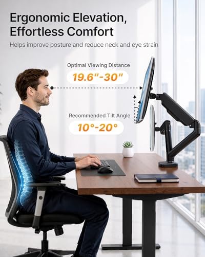 monTEK Dual Monitor Arm for 17-32" Flat/Curved Screen up to 19.8 lbs