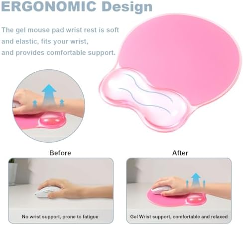 Mousepad with Gel Wrist Rest for Keyboard and Mouse - Office Accessories