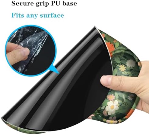 Ergonomic Mouse Pad with Wrist Support, Black Cat Pattern Rubber Mousepad with Non-Slip PU Base for Home Office Working Studying, Easy Typing & Pain Relief for Women Girls Adult Kids