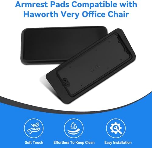 Arm Pads Caps Replacement for Haworth Very Office Chair (Black)
