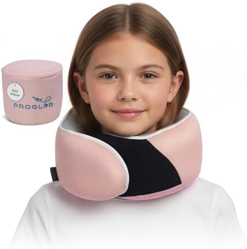 Proglobe Junior Kids Travel Neck Pillow, Ages 4-12, Airplane Car Seat