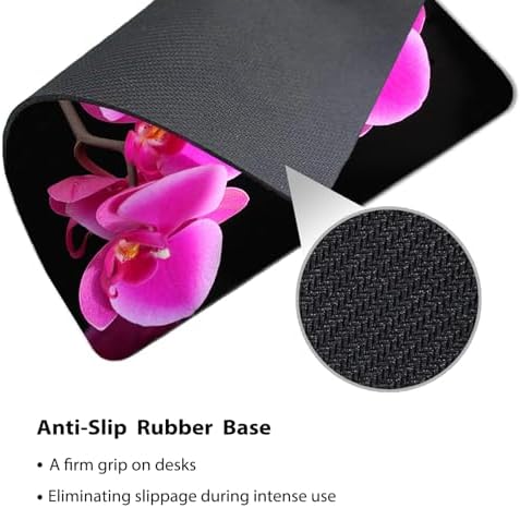 9.5x7.9 Inch Office/Gaming Mouse Pad, Create in Me a Clean Heart Christian Bible Verse Scripture, Vibrant Pink Orchids with Inspirational Quote Cute Anti-Slip Mat for Desk
