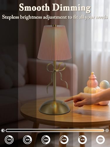 Bow Table Lamps,Cordless Rechargeable LED Table Lamps for Living Room