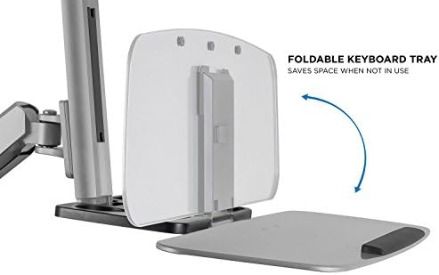 Mount-It! Wall Mounted Sit-Stand Dual Monitor Workstation, Gas Spring Arm