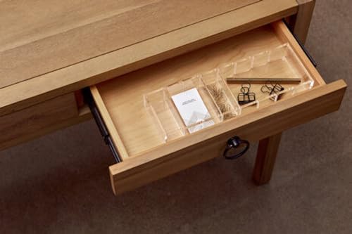 russell+hazel Acrylic Desk Organizer Tray with 3 Dividers, Clear