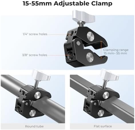 K&F CONCEPT 9.8" Magic Arm Clamp Kit with Dual 360° Ball Heads