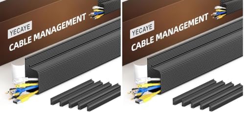 YECAYE 12 Pack Cable Management, Cord Organizer, Cable Organizer, Adhesive Mount Cord Organizer for Desk, No-Drill Desk Wire Management for Home Office, Baby proofing, Black